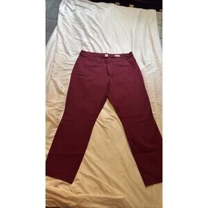 GAP Curvy Signature Skinny Ankle Pants Womens Red Maroon Stretch